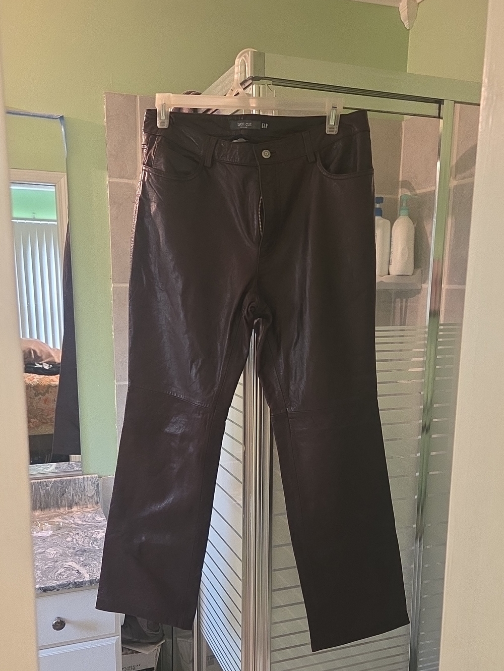 Leather- Women's Pants in Dark Brown